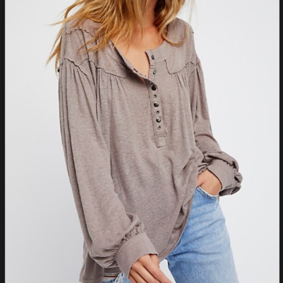 Free People Tops - We the Free | Palm Henley | grommets and snaps |